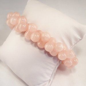 New Lite Peach Pink Quarts Double Bead DESIGNER Bracelet